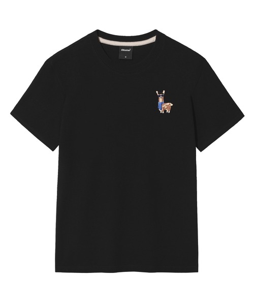 OKSTAR(オクスター)の「アルパカ刺繍半袖(Tシャツ/カットソー・レディース・ネイビー/ホワイト/ダークグレー/クリーム/グレー/ライトグレー/ダークグリーン/ダークブルー/ライトベージュ/ブラック・LARGE/4XL/3XL/2XL/X-LARGE/MEDIUM/SMALL)」の2枚目の写真