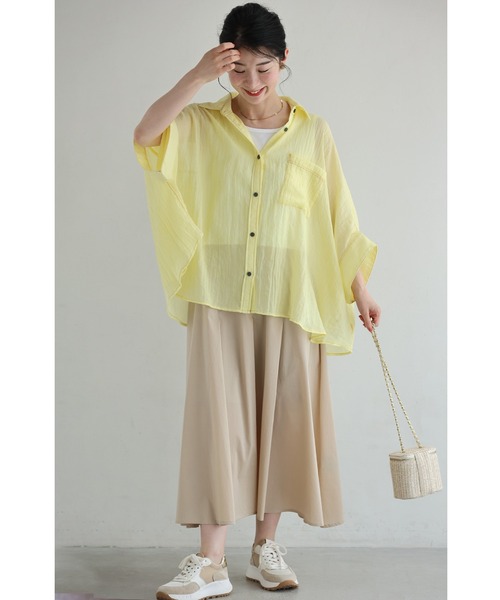 cawaii（カワイイ）の「メッシュカットソーとタックワンピース2点セット【set】（ワンピース・レディース・ベージュ/ブラック・FREE）」の5枚目の写真