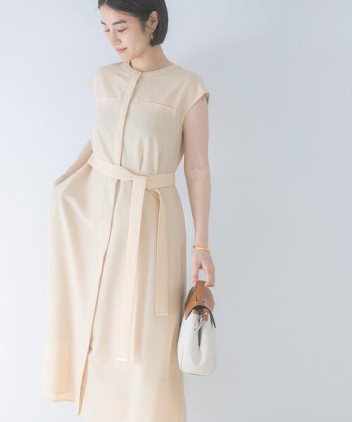 URBAN RESEARCH ROSSO WOMEN(アーバンリサーチ ロッソ)の「『UR TECH DRYLUXE』ポケットデザインワンピース(ワンピース・レディース・モカ/ネイビー/イエロー/チャコールグレー・FREE)」の4枚目の写真