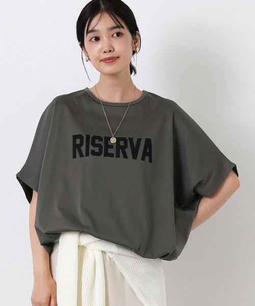 Gready Brilliant(グレディブリリアン)の「RISERVAドルマン(Tシャツ/カットソー・レディース・チャコールグレー/オフホワイト・FREE)」の2枚目の写真
