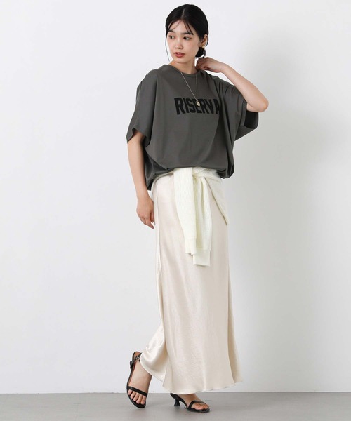 Gready Brilliant(グレディブリリアン)の「RISERVAドルマン(Tシャツ/カットソー・レディース・チャコールグレー/オフホワイト・FREE)」の18枚目の写真
