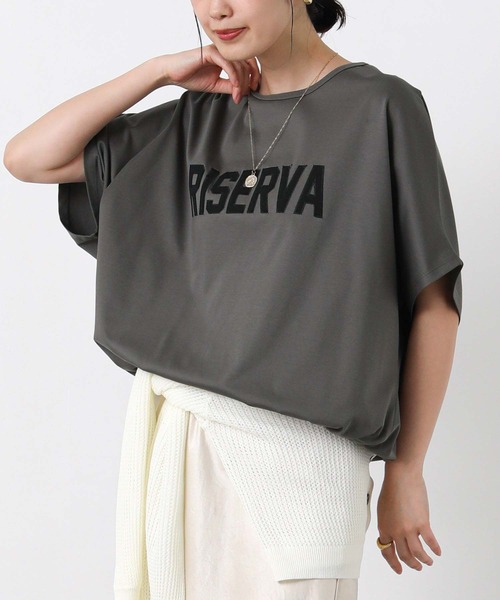 Gready Brilliant(グレディブリリアン)の「RISERVAドルマン(Tシャツ/カットソー・レディース・チャコールグレー/オフホワイト・FREE)」の19枚目の写真