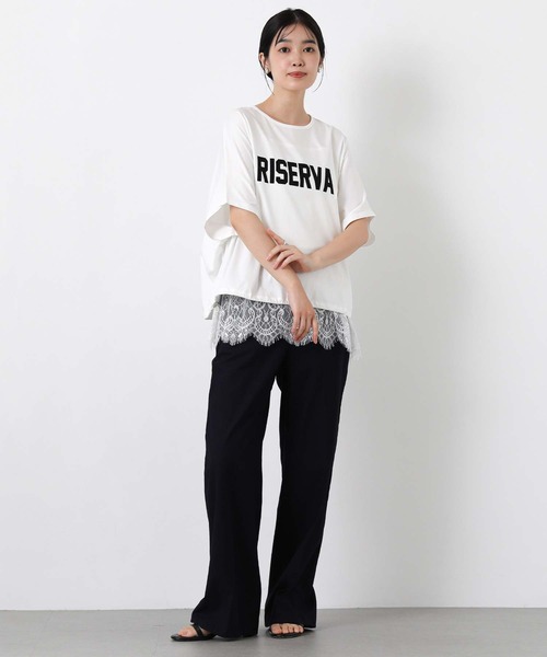 Gready Brilliant(グレディブリリアン)の「RISERVAドルマン(Tシャツ/カットソー・レディース・チャコールグレー/オフホワイト・FREE)」の7枚目の写真