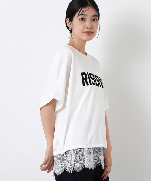 Gready Brilliant(グレディブリリアン)の「RISERVAドルマン(Tシャツ/カットソー・レディース・チャコールグレー/オフホワイト・FREE)」の4枚目の写真