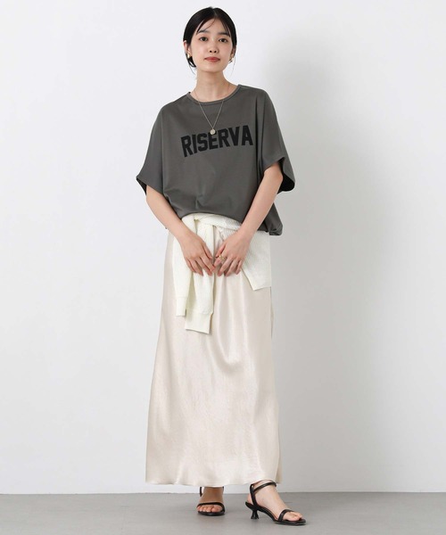 Gready Brilliant(グレディブリリアン)の「RISERVAドルマン(Tシャツ/カットソー・レディース・チャコールグレー/オフホワイト・FREE)」の15枚目の写真
