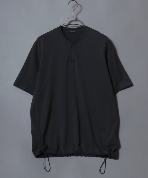 ANPAS(アンパス)の「ICEMAX Cool-Touch Henley T-Shirt / アイスマックス ヘンリーネック 無地 半袖Tシャツ 接触冷感 吸汗速乾 遮熱 紫外線カット メンズ トップス ドローコード付き ムジT(Tシャツ/カットソー・メンズ・ホワイト/チャコールグレー/ブラック・LL/M/L)」の16枚目の写真