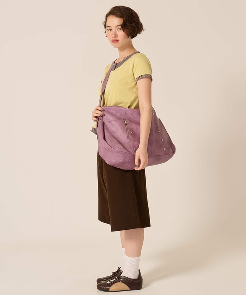 TINA：JOJUN（ティーナジョジュン）の「ダブルジップ マキシ バッグ TINA：JOJUN（ショルダーバッグ・レディース・パープル/ブラウン・F）」の7枚目の写真