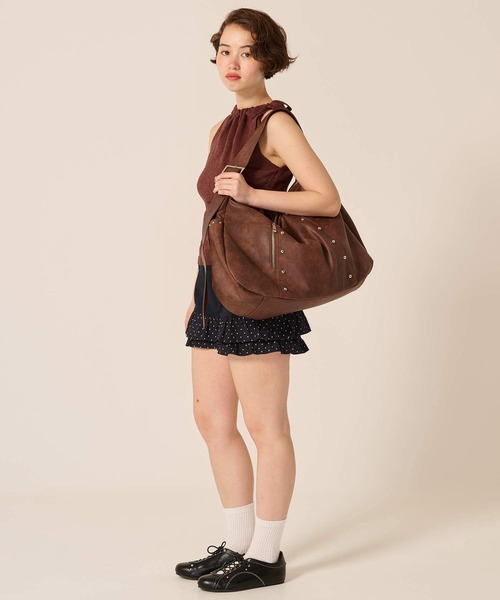 TINA：JOJUN（ティーナジョジュン）の「ダブルジップ マキシ バッグ TINA：JOJUN（ショルダーバッグ・レディース・パープル/ブラウン・F）」の14枚目の写真