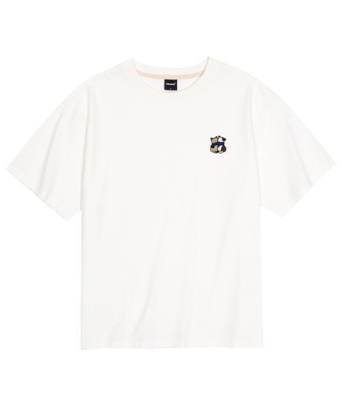 OKSTAR(オクスター)の「クールコットンオーバーサイズキャットフレンズ刺繍半袖Tシャツ(Tシャツ/カットソー・レディース・クリーム/ブラック/ホワイト/ダークグリーン・MEDIUM/LARGE/SMALL/XX-LARGE/X-LARGE)」の7枚目の写真