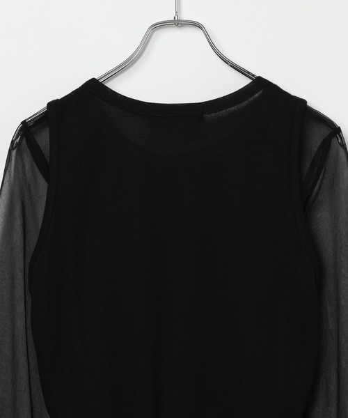 PAGEBOY(ページボーイ)の「チュールロングスリーブ×ドロストタンクSET(Tシャツ/カットソー・レディース・ブラック/グレー・FREE)」の20枚目の写真