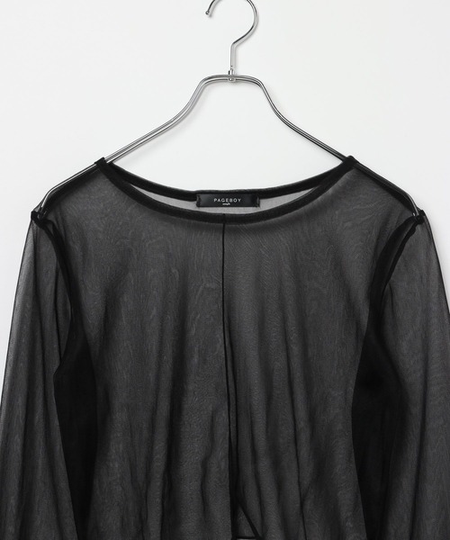 PAGEBOY(ページボーイ)の「チュールロングスリーブ×ドロストタンクSET(Tシャツ/カットソー・レディース・ブラック/グレー・FREE)」の21枚目の写真