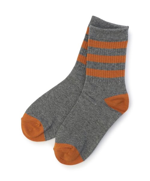 Ampersand(アンパサンド)の「ラインソックス(ソックス/靴下・キッズ・グレー/アイボリー/ブルー・12/21/15 /18)」の3枚目の写真