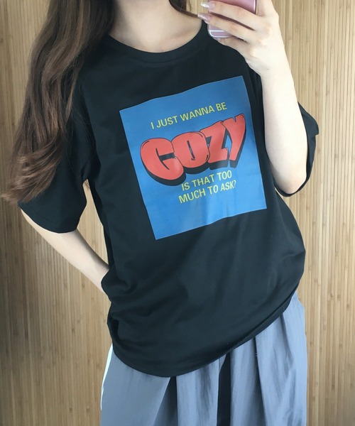 RME.(アールエムイー)の「アメカジロゴプリントTシャツ 半袖(Tシャツ/カットソー・レディース・グレー/ホワイト/ブラック・FREE)」の2枚目の写真