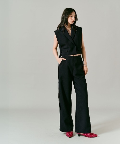 W:Huku（フーク）の「【W:Huku / クラシカルツイルシリーズ】レイヤード スラックス / Classic Twill Layered Slacks（スラックス・レディース・ブラウン/ベージュ/ブラック/チャコール・L/M）」の12枚目の写真