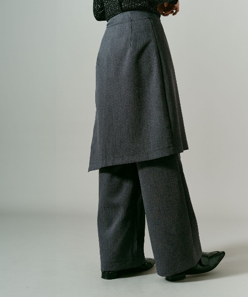 W:Huku（フーク）の「【W:Huku / クラシカルツイルシリーズ】レイヤード スラックス / Classic Twill Layered Slacks（スラックス・レディース・ブラウン/ベージュ/ブラック/チャコール・L/M）」の13枚目の写真
