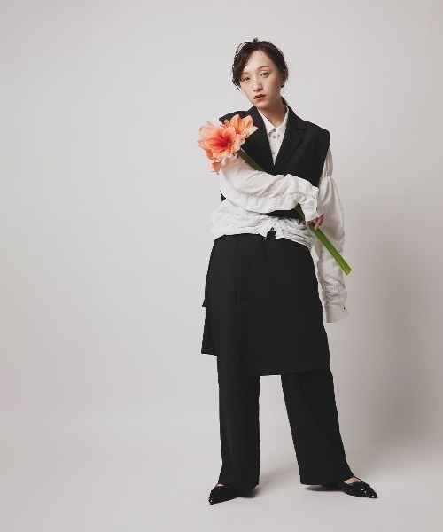 W:Huku（フーク）の「【W:Huku / クラシカルツイルシリーズ】レイヤード スラックス / Classic Twill Layered Slacks（スラックス・レディース・ブラウン/ベージュ/ブラック/チャコール・L/M）」の16枚目の写真
