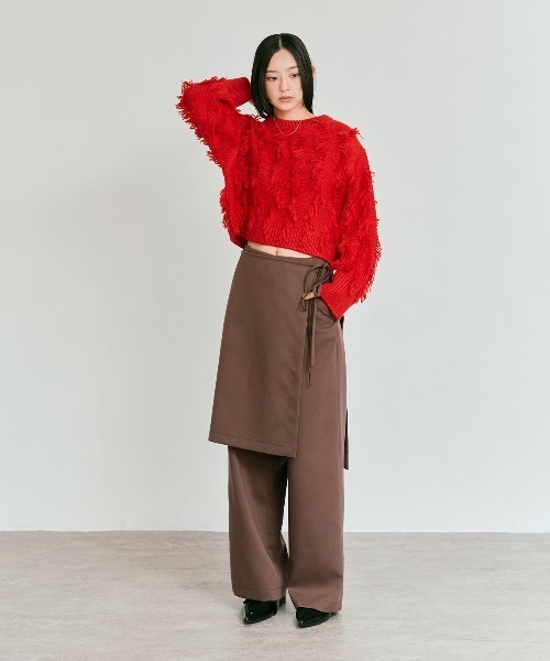 W:Huku（フーク）の「【W:Huku / クラシカルツイルシリーズ】レイヤード スラックス / Classic Twill Layered Slacks（スラックス・レディース・ブラウン/ベージュ/ブラック/チャコール・L/M）」の19枚目の写真