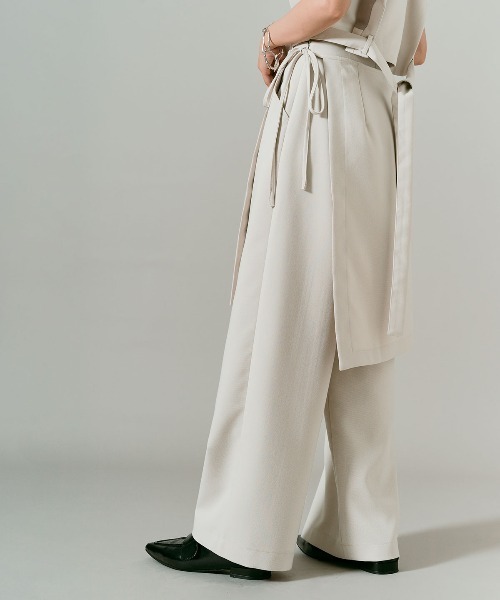 W:Huku（フーク）の「【W:Huku / クラシカルツイルシリーズ】レイヤード スラックス / Classic Twill Layered Slacks（スラックス・レディース・ブラウン/ベージュ/ブラック/チャコール・L/M）」の20枚目の写真