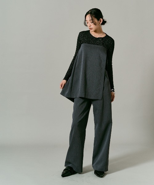 W:Huku（フーク）の「【W:Huku / クラシカルツイルシリーズ】レイヤード スラックス / Classic Twill Layered Slacks（スラックス・レディース・ブラウン/ベージュ/ブラック/チャコール・L/M）」の22枚目の写真