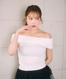 ドレープオフショルダートップス