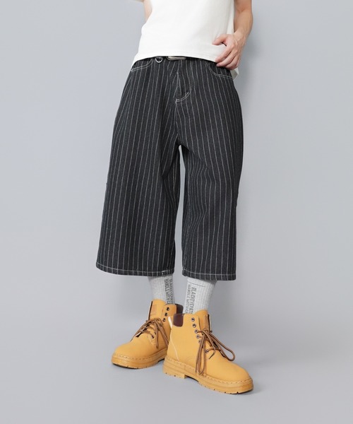 SPINNS（スピンズ）の「デニムピンストライプジョーツハーフパンツ/ユニセックス（デニムパンツ・メンズ・ネイビー/ブラック・M/S）」の11枚目の写真