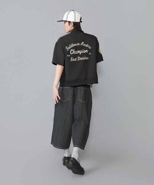 SPINNS（スピンズ）の「デニムピンストライプジョーツハーフパンツ/ユニセックス（デニムパンツ・メンズ・ネイビー/ブラック・M/S）」の10枚目の写真