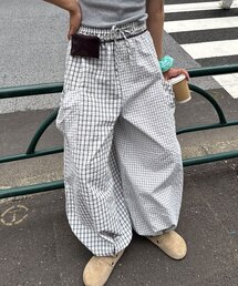 チェックバルーンイージーパンツ