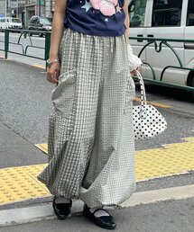 チェックバルーンイージーパンツ