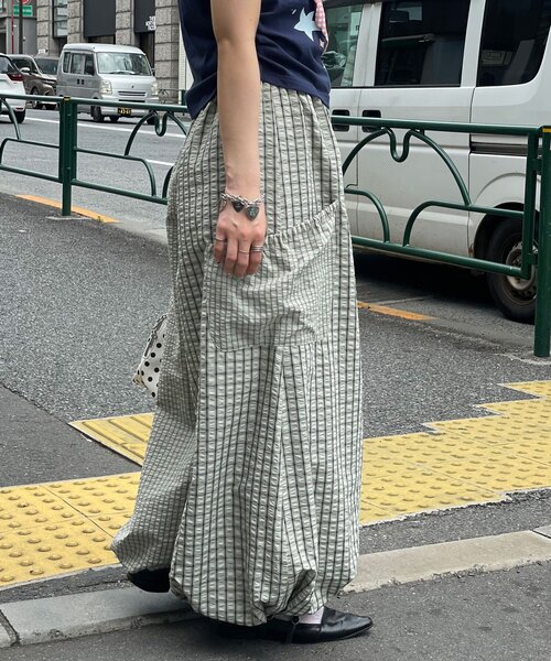 CIAOPANIC(チャオパニック)の「チェックバルーンイージーパンツ(その他パンツ・レディース・ホワイト/グリーン/ピンク/サックスブルー・ONE SIZE)」の14枚目の写真