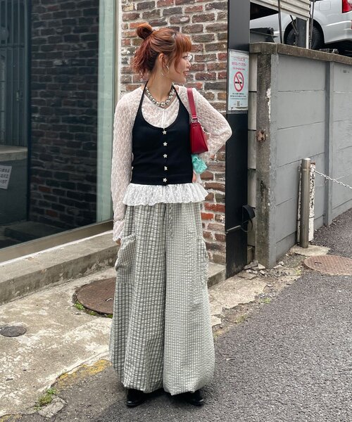 CIAOPANIC(チャオパニック)の「チェックバルーンイージーパンツ(その他パンツ・レディース・ホワイト/グリーン/ピンク/サックスブルー・ONE SIZE)」の19枚目の写真