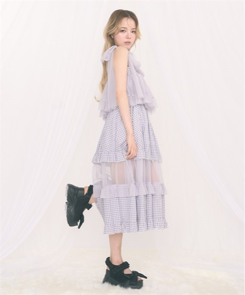 FickleBebe(フィクルベベ)の「フリルティアードワンピース(ワンピース・レディース・グレー/ブラック・FREE)」の18枚目の写真