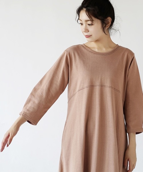 zootie(ズーティー)の「ほぼシミヘン加工 フレンチバスク Aラインフレアワンピース(ワンピース・レディース・ブラック/杢グレー/ベージュ系その他/カーキ/オレンジ・フリー)」の11枚目の写真