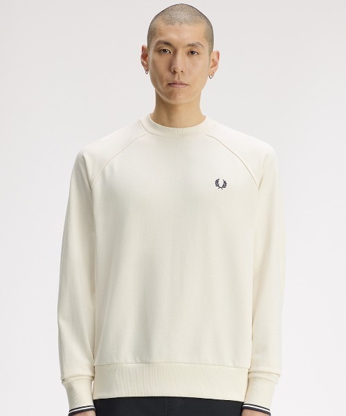 FRED PERRY（フレッドペリー）の「Tipped Crew Neck Sweatshirt／ティップドクルーネックスウェット（スウェット・メンズ・ダークネイビー/ベージュ/カーキ・XL/L/M/S）」の8枚目の写真