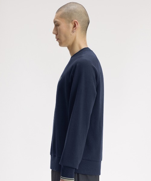 FRED PERRY（フレッドペリー）の「Tipped Crew Neck Sweatshirt／ティップドクルーネックスウェット（スウェット・メンズ・ダークネイビー/ベージュ/カーキ・XL/L/M/S）」の7枚目の写真