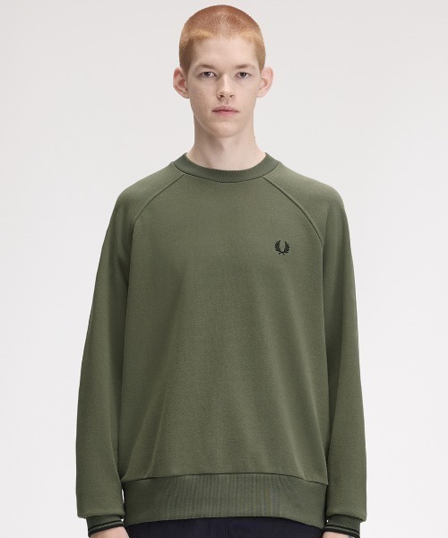 FRED PERRY（フレッドペリー）の「Tipped Crew Neck Sweatshirt／ティップドクルーネックスウェット（スウェット・メンズ・ダークネイビー/ベージュ/カーキ・XL/L/M/S）」の15枚目の写真