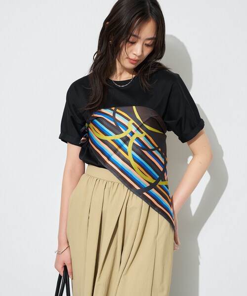 INDIVI(インディヴィ)の「【70×70cm】ランダムストライプスカーフ(ストール/ショール・レディース・ブラウン系その他5/ベージュ系その他7・00)」の9枚目の写真
