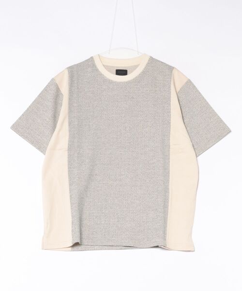 sunny branch(サニーブランチ)の「★MMMM★イレギュラーテレコ サイドパネルドTEE(Tシャツ/カットソー・メンズ・ベージュ・LARGE)」の1枚目の写真