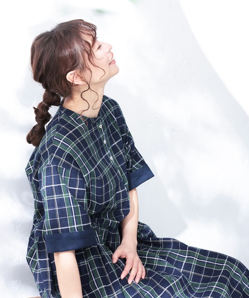 soulberry(ソウルベリー)の「夏便りのワンピース(ワンピース・レディース・ネイビー・LL/3L/4L/5L/M/L)」の2枚目の写真