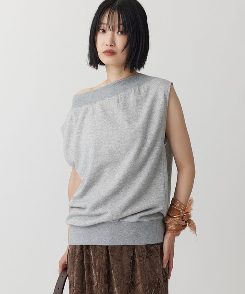 BABYLONE（バビロン）の「ガーゼ裏毛ドレーププルオーバー［洗濯可］（Tシャツ/カットソー・レディース・グレー/ブラック/モカ・フリー）」の3枚目の写真