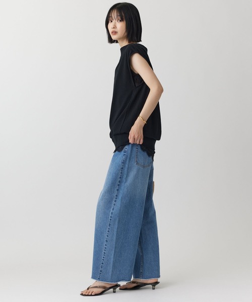 BABYLONE（バビロン）の「ガーゼ裏毛ドレーププルオーバー［洗濯可］（Tシャツ/カットソー・レディース・グレー/ブラック/モカ・フリー）」の10枚目の写真