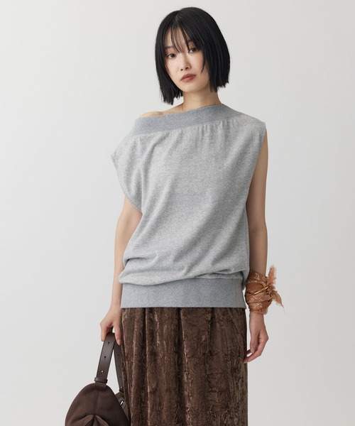 BABYLONE（バビロン）の「ガーゼ裏毛ドレーププルオーバー［洗濯可］（Tシャツ/カットソー・レディース・グレー/ブラック/モカ・フリー）」の17枚目の写真