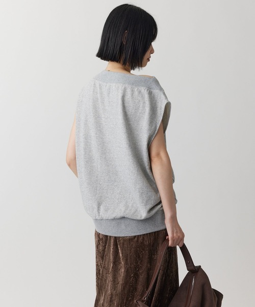 BABYLONE（バビロン）の「ガーゼ裏毛ドレーププルオーバー［洗濯可］（Tシャツ/カットソー・レディース・グレー/ブラック/モカ・フリー）」の19枚目の写真