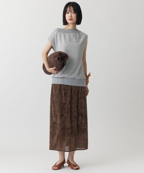 BABYLONE（バビロン）の「ガーゼ裏毛ドレーププルオーバー［洗濯可］（Tシャツ/カットソー・レディース・グレー/ブラック/モカ・フリー）」の20枚目の写真