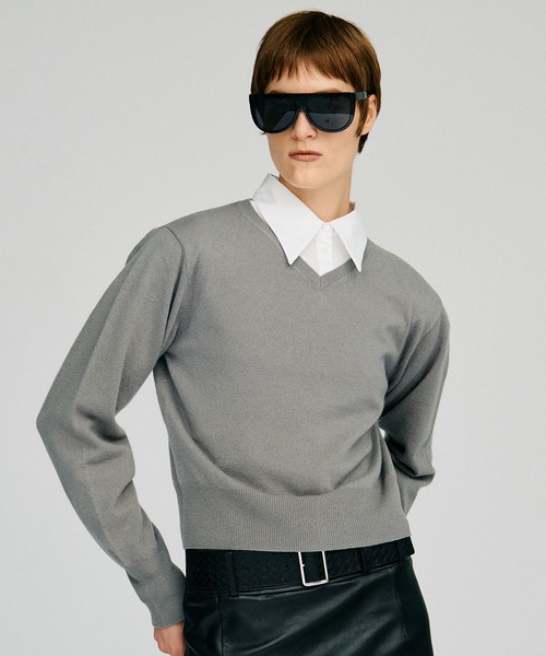 PRANK PROJECT(プランクプロジェクト)の「【2026Autumn Pre-Order】メリノウールショルダーパッドニット / Merino Wool Shoulder Pad Knit(ニット/セーター・レディース・ネイビー/ブラウン/グレー・FREE)」の2枚目の写真