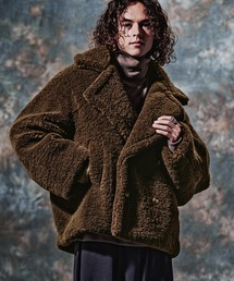 Jih Nunc（ジーヌンク）の「mj11752-プードルボアダブルブレストショートコート(JIH-R1219)（その他アウター）」