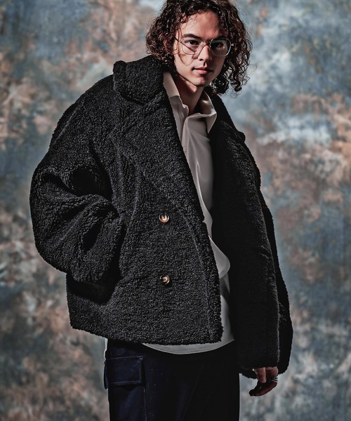 Jih Nunc（ジーヌンク）の「mj11752-プードルボアダブルブレストショートコート(JIH-R1219)（その他アウター・メンズ・ブラック/ブラウン・S/L/M）」の16枚目の写真