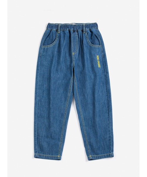 BOBO CHOSES(ボボショーズ)の「Taxi Saurus Tag denim pants(デニムパンツ・キッズ・ダークブルー・100cm/110cm/120cm)」の1枚目の写真