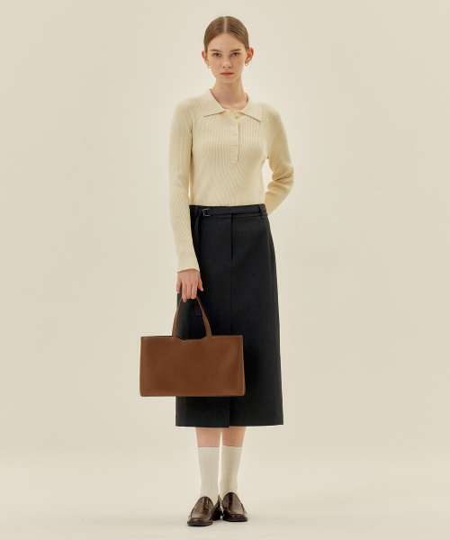 MIND BRIDGE WOMEN（マインドブリッジウーマン）の「[W][COUTURE]リブカラーニット - 4カラー（ニット/セーター・レディース・ピンク/イエロー・55/66）」の5枚目の写真