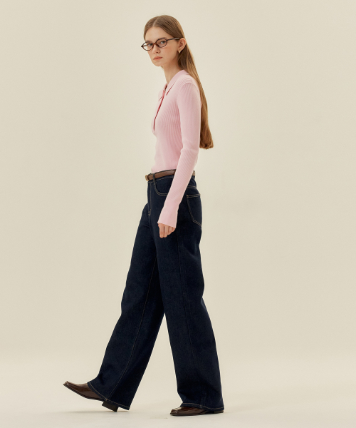 MIND BRIDGE WOMEN（マインドブリッジウーマン）の「[W][COUTURE]リブカラーニット - 4カラー（ニット/セーター・レディース・ピンク/イエロー・55/66）」の6枚目の写真