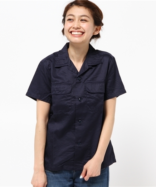 BEAMS BOY(ビームスボーイ)の「▲【FUDGE5月号掲載】BEAMS BOY / スイスコットン ムジ 開襟ショートスリーブ(シャツ/ブラウス・レディース・ホワイト/ネイビー・ONE SIZE)」の12枚目の写真